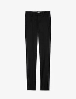 Zadig & Voltaire Prune Split Mid-rise Woven Trousers