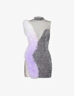 Faux-fur Recycled-polyester Mini Dress