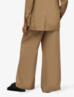 AllSaints Deri Lyn Wide-leg Mid-rise Woven Trousers -Closet By She R04080475 LIGHTKHAKIBR ALT03