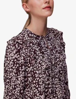 Whistles Dashed Animal-print Woven Mini Dress -Closet By She R04081198 ALT04