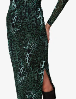 Whistles Night Cat Animal-print Stretch-mesh Midi Skirt -Closet By She R04082101 MULTICOLOURED ALT02