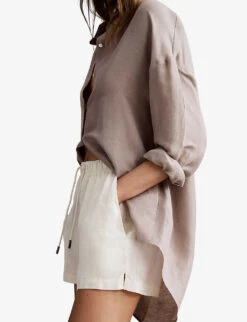 Reiss Cleo High-rise Linen Shorts -Closet By She R04082271 STONE ALT02