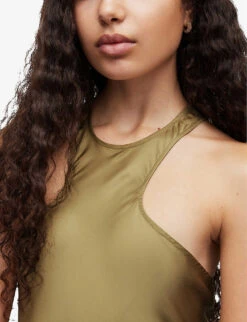 AllSaints Betina Racerback Satin Maxi Dress -Closet By She R04082737 PALEOLIVEGRE ALT04