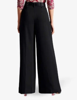 Ted Baker Eliziie Pleated Wide-leg Woven Trousers -Closet By She R04083596 BLACK ALT02