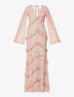 Paige Ruffled Woven Maxi Dress