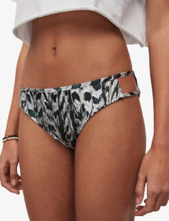 AllSaints Heidi Ines Low-rise Stretch Recycled-polyamide Bikini Bottoms 10 AllSaints Heidi Ines Low-rise Stretch Recycled-polyamide Bikini Bottoms -Closet By She R04085128 WHITEMONO ALT04