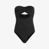 AllSaints Tatum Cut-out Strapless Stretch-woven Swimsuit -Closet By She R04085155 BLACK M