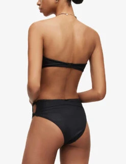 AllSaints Emma Knot High-rise Bikini Bottoms 10 AllSaints Emma Knot High-rise Bikini Bottoms -Closet By She R04085162 LIQUIDBLACK ALT03