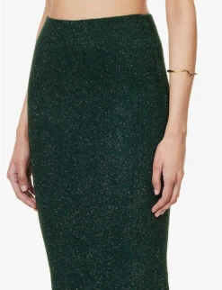 Moonlight Metallic-weave Stretch-woven Midi Skirt -Closet By She R04085295 EDEN ALT04