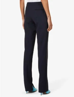 STELLA MCCARTNEY Core Tapered-leg Mid-rise Stretch-woven Trousers 10 STELLA MCCARTNEY Core Tapered-leg Mid-rise Stretch-woven Trousers -Closet By She R04085980 INK ALT03