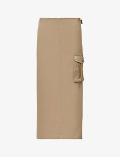 Suki Flap-pocket Slim-fit Stretch-woven Skirt
