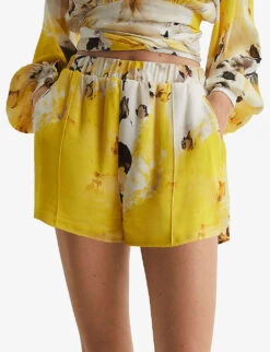 Reiss Odette Floral-print Woven Shorts -Closet By She R04086963 YELLOW ALT02