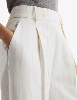 Reiss Arleth Pinstriped Lyocell-blend Trousers -Closet By She R04086991 WHITE ALT04