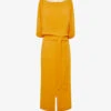 Reiss Kalea Tied-waist Draped Woven Midi Dress 1 Reiss Kalea Tied-waist Draped Woven Midi Dress -Closet By She R04087010 YELLOW M