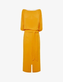 Reiss Kalea Tied-waist Draped Woven Midi Dress