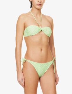 Melissa Odabash Canary Geometric-print Bikini Top -Closet By She R04090050 LINKSLIME ALT02