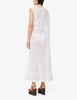 Melissa Odabash Tessa V-neck Cotton Kaftan 10 Melissa Odabash Tessa V-neck Cotton Kaftan -Closet By She R04090059 WHITE ALT03