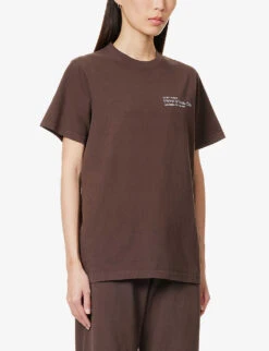 Fitness & Health Club Logo-embellished Cotton-jersey T-shirt 9 Fitness & Health Club Logo-embellished Cotton-jersey T-shirt -Closet By She R04090227 CHOCOLATEWHITE ALT02