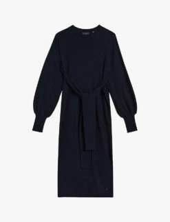 Ted Baker Essya Slouchy-fit Tie-front Knitted Midi Dress