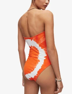 AllSaints Catriona Mariana Bandeau Swimsuit -Closet By She R04090571 ORANGETIEDYE ALT03