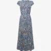 Reiss Livia Abstract-print Woven Midi Dress 2 Reiss Livia Abstract-print Woven Midi Dress -Closet By She R04091606 BLUE M
