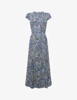 Reiss Livia Abstract-print Woven Midi Dress
