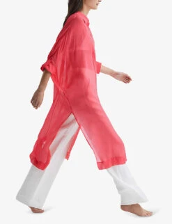 Reiss Ava Sheer Chiffon Kaftan -Closet By She R04091636 PINK ALT02