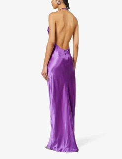 Valeria Halter-neck Side-split Satin Maxi Dress -Closet By She R04091973 ORCHIDPURPLE ALT03