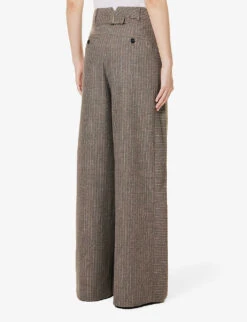 ME AND EM Striped Wide-leg High-rise Woven Trousers 11 ME AND EM Striped Wide-leg High-rise Woven Trousers -Closet By She R04094228 BLEACHEDBROWNCHALK ALT03