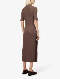 Joseph Polo-neck Wool Knitted Midi Dress 10 Joseph Polo-neck Wool Knitted Midi Dress -Closet By She R04095336 TRUFFLE ALT03