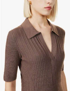 Joseph Polo-neck Wool Knitted Midi Dress 11 Joseph Polo-neck Wool Knitted Midi Dress -Closet By She R04095336 TRUFFLE ALT04