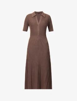 Joseph Polo-neck Wool Knitted Midi Dress