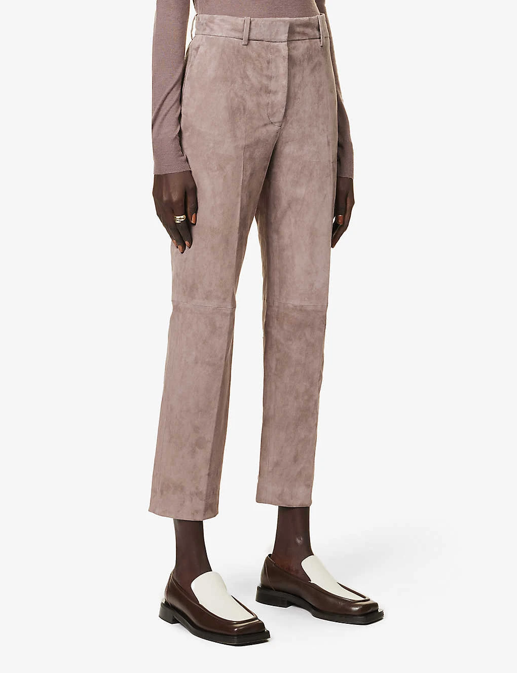 Joseph Coleman Straight-leg High-rise Suede Trousers 5 Joseph Coleman Straight-leg High-rise Suede Trousers - Image 3