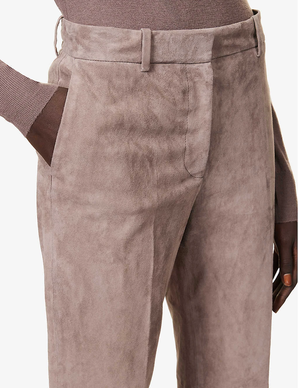 Joseph Coleman Straight-leg High-rise Suede Trousers 7 Joseph Coleman Straight-leg High-rise Suede Trousers - Image 5