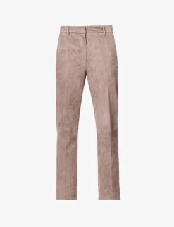 Joseph Coleman Straight-leg High-rise Suede Trousers