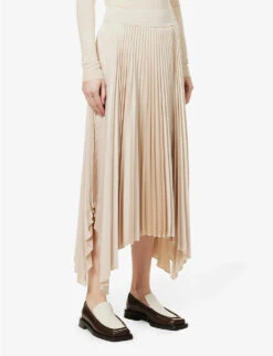 Joseph Ade Plisse Satin Midi Skirt -Closet By She R04095432 MAPLEWOOD ALT02