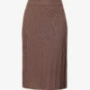 Joseph Ribbed Flared-hem Wool Knitted Midi Skirt 1 Joseph Ribbed Flared-hem Wool Knitted Midi Skirt -Closet By She R04095438 TRUFFLE M