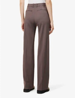 Joseph Morissey Wide-leg Mid-rise Stretch-wool Trousers -Closet By She R04095481 TRUFFLE ALT03