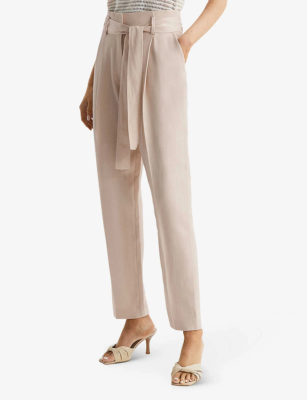 Reiss Mylie Belted Tapered-leg Woven Trousers 5 Reiss Mylie Belted Tapered-leg Woven Trousers - Image 3
