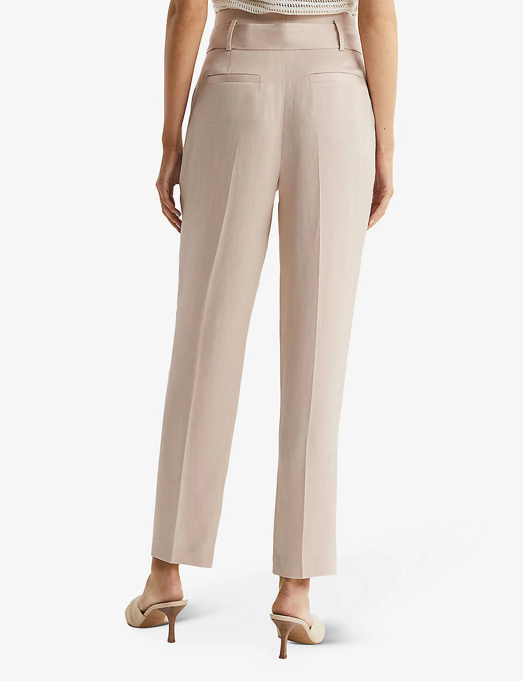 Reiss Mylie Belted Tapered-leg Woven Trousers 6 Reiss Mylie Belted Tapered-leg Woven Trousers - Image 4