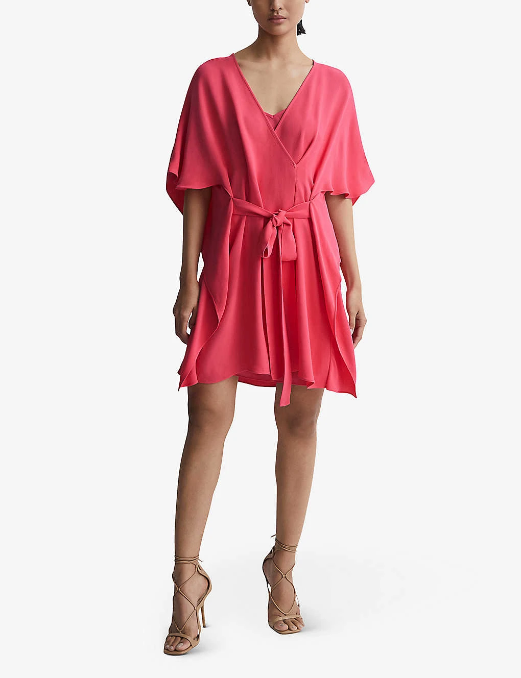 Reiss Peony Short-sleeve Woven Mini Wrap Dress 4 Reiss Peony Short-sleeve Woven Mini Wrap Dress - Image 2