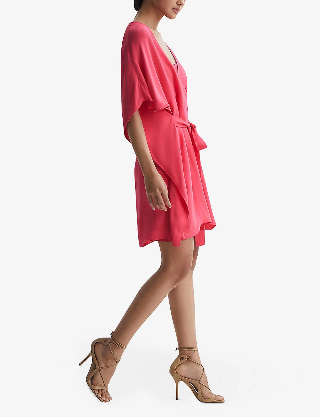 Reiss Peony Short-sleeve Woven Mini Wrap Dress 5 Reiss Peony Short-sleeve Woven Mini Wrap Dress - Image 3