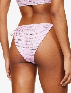 SELF PORTRAIT Hot Fix Crystal-embellished Bikini Bottoms -Closet By She R04098653 LILAC ALT03