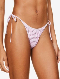 SELF PORTRAIT Hot Fix Crystal-embellished Bikini Bottoms -Closet By She R04098653 LILAC ALT04