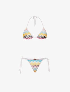 Missoni Abstract-patterned Triangle Rayon Bikini