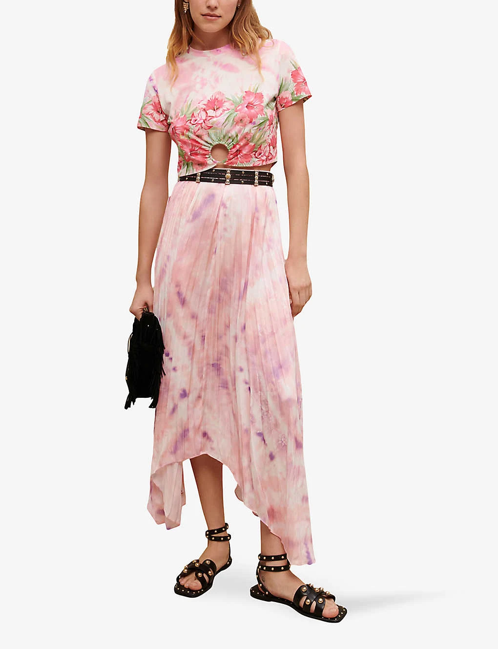 Maje Graphic-print Asymmetric-hem Woven Midi Skirt 4 Maje Graphic-print Asymmetric-hem Woven Midi Skirt - Image 2