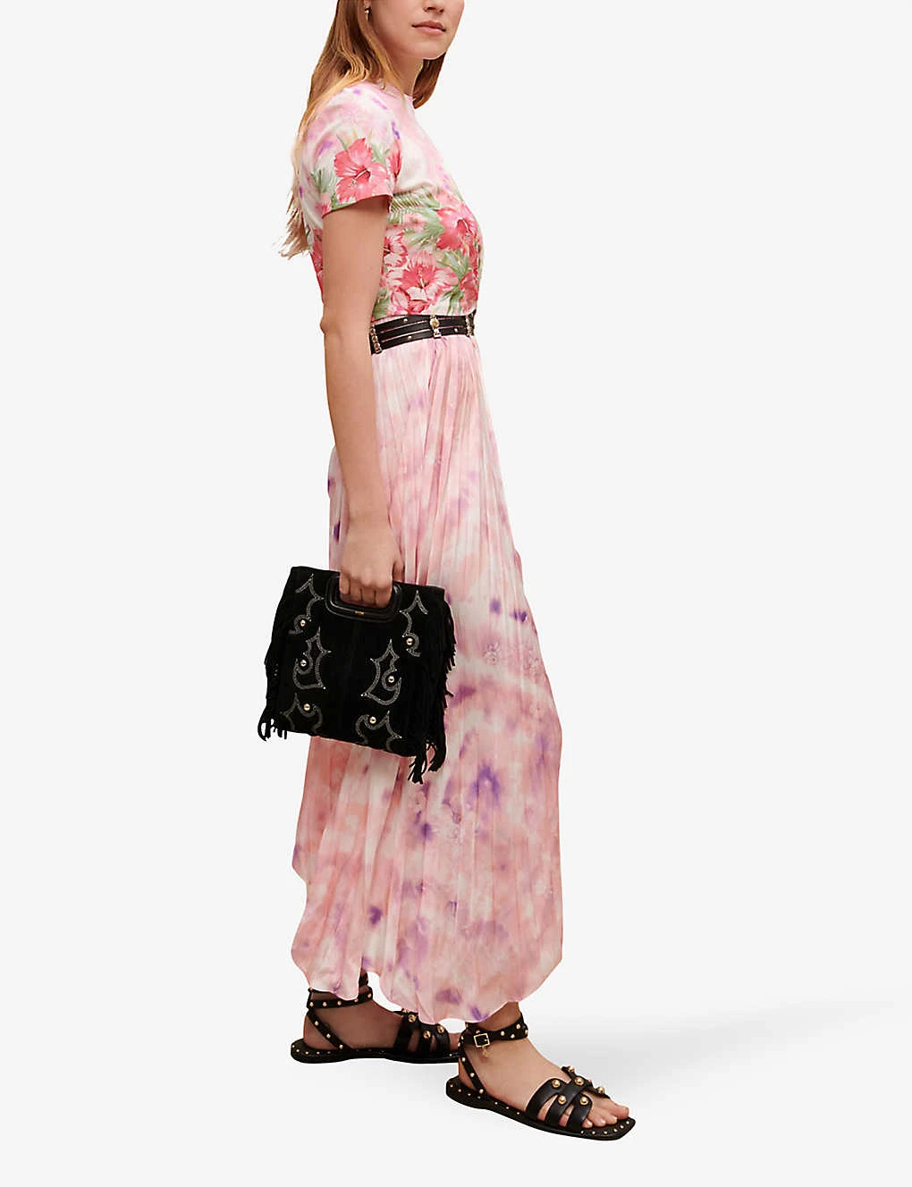 Maje Graphic-print Asymmetric-hem Woven Midi Skirt 5 Maje Graphic-print Asymmetric-hem Woven Midi Skirt - Image 3