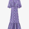 Sandro Floral-print Twisted-front Satin Midi Dress 2 Sandro Floral-print Twisted-front Satin Midi Dress -Closet By She R04102326 VIOLETS M