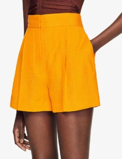 Sandro Benjamin High-rise Woven Shorts 11 Sandro Benjamin High-rise Woven Shorts -Closet By She R04102437 JAUNESORANGES ALT04