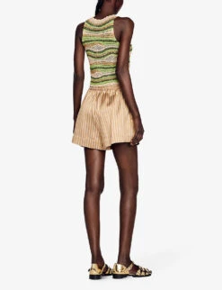 Sandro Crochet-pattern Woven Top -Closet By She R04102453 VERTS ALT03